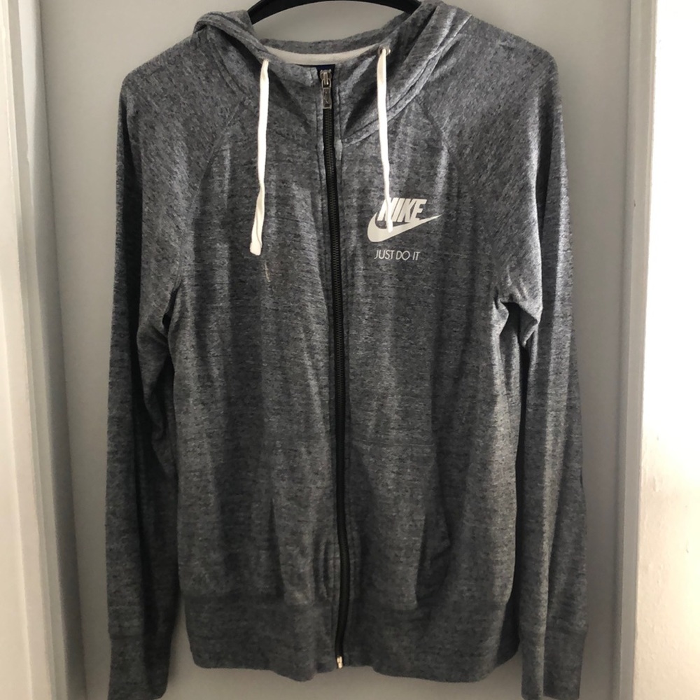 Gray, Nike, zip up, M